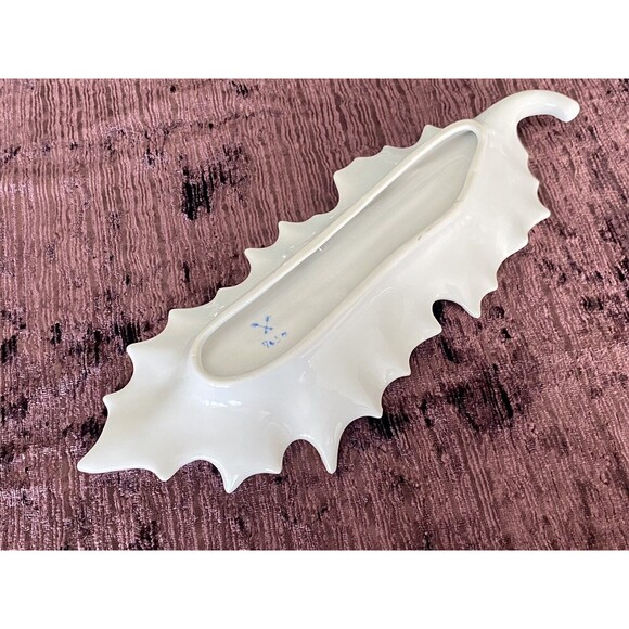 Vintage Arnat Porcelain Vanity Trinket Leaf Dish, Tray, Hand Painted Gold  Trimm - Picture 8 of 10